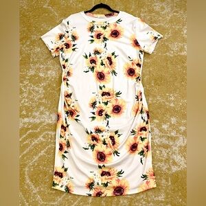 Floral Sunflower Print Dress